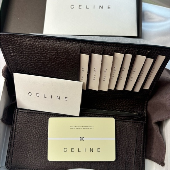 Celine Brown Leather Wallet Full Inclusion LIKE NEW - Picture 6 of 15